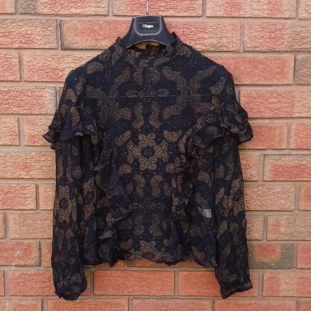 Sheer lucky brand blouse size Medium